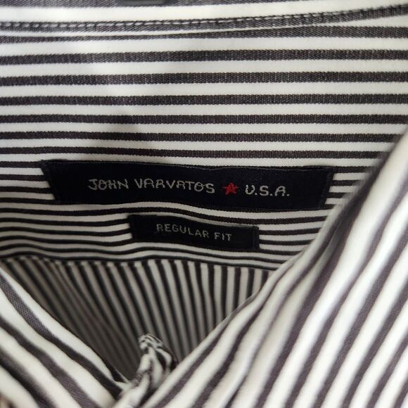 John Varvatos Mens Regular Fit Long Sleeve Striped Button Down 15 1/2-34/35 - Picture 4 of 9